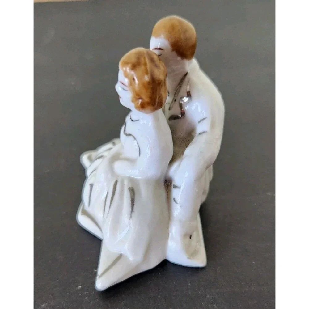 VTG Porcelain Cake Topper Wedding National Supply Co Japan 2 Inch Bride Groom